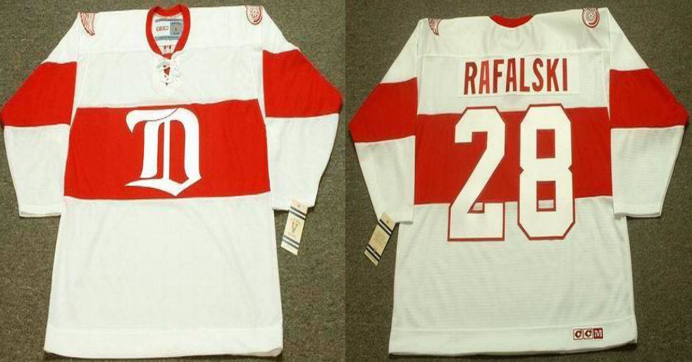 2019 Men Detroit Red Wings #28 Rafalski White CCM NHL jerseys